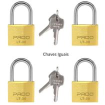 Kit 4 Cadeados Pado Com Chaves Iguais 30mm Kit 4 Cadeados Pado Com Chaves Iguais 30mm