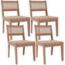 Kit 4 Cadeira Área Externa Cozinha Varanda Corda Náutica Bege Giardino G01 Castanheira - Lyam Decor