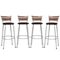 Kit 4 Cadeira Banquetas Para Cozinha Americana Banco Balcão Bar Area Gourmet Lazer Bares Itagold