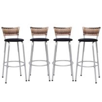 Kit 4 Cadeira Banquetas Para Cozinha Americana Banco Balcão Bar Area Gourmet Lazer Bares Itagold