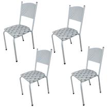 Kit 4 Cadeira Branca para Cozinha Jantar com Assento Captone - Medcombo