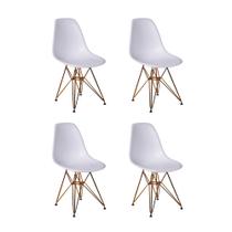 kit 4 Cadeira Charles Eames Ferro Cobre Assento Branco