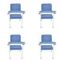 Kit 4 Cadeira Coleta de Sangue Standard Com Braço Frontal Azul Céu Kit 4 Cadeira Coleta de Sangue Standard Com Braço Frontal Azul Céu