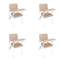 Kit 4 Cadeira Coleta de Sangue Standard Com Braço Frontal Bege