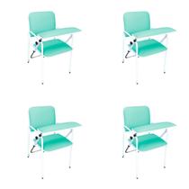 Kit 4 Cadeira Coleta de Sangue Standard Com Braço Frontal Verde Bebê