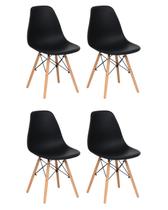 Kit 4 Cadeira De Jantar Charles Eames Preta