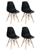 Kit 4 Cadeira De Jantar Charles Eames Preta - Gardenlife