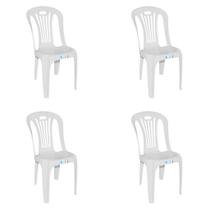 Kit 4 Cadeira de Plástico Lara Ibap Sem Braço Bistrô Para Jardim, Eventos e Buffet Capacidade Até 120KG