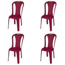 Kit 4 Cadeira de Plástico Valentina Topplast Sem Braço Bistrô Para Jardim, Eventos, Buffet Capacidade Até 120KG