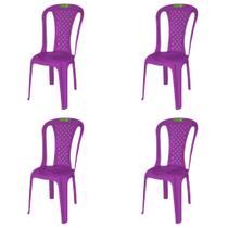 Kit 4 Cadeira de Plástico Valentina Topplast Sem Braço Bistrô Para Jardim, Eventos, Buffet Capacidade Até 120KG