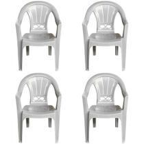 Kit 4 Cadeira de Plástico Venezia Poltrona Italiana Com Braços Para Jardim, Eventos, Buffet, Bistrô Capacidade Até 120KG