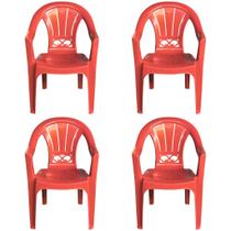 Kit 4 Cadeira de Plástico Venezia Poltrona Italiana Com Braços Para Jardim, Eventos, Buffet, Bistrô Capacidade Até 120KG