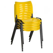 Kit 4 Cadeira Empilhável Iso Amarelo