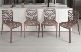 Kit 4 Cadeira Gruvyer Fendi Sala de jantar Restaurantes