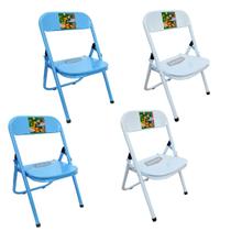 Kit 4 Cadeira Infantil Dobrável Em Aço Resistente Até 40 Kg Ideal P/ Crianças Cores Estampas Divertidas Não Risca Chão Kit 4 Cadeira Infantil Dobrável Em Aço Resistente Até 40 Kg Ideal P/ Crianças Cores Estampas Divertidas Não Risca Chão