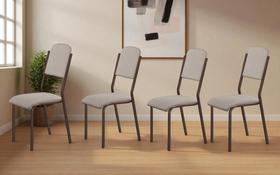 Kit 4 cadeira jantar dalia marron aço nobre