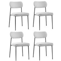 KIT 4 Cadeira Lavínia Bouclê para Sala de Jantar Gourmet KIT 4 Cadeira Lavínia Bouclê para Sala de Jantar Gourmet