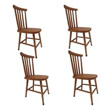 Kit 4 Cadeira Melissa de Madeira Imbuia - DG Móveis