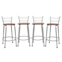 Kit 4 Cadeira Para Balcão Ilha Bistrô Banqueta 60cm Flórida Prata Bar Cozinha Área Gourmet Churrasqueira Edicula Kit 4 Cadeira Para Balcão Ilha Bistrô Banqueta 60cm Flórida Prata Bar Cozinha Área Gourmet Churrasqueira Edicula