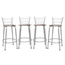 Kit 4 Cadeira Para Balcão Ilha Bistrô Banqueta 60cm Flórida Prata Bar Cozinha Área Gourmet Churrasqueira Edicula Kit 4 Cadeira Para Balcão Ilha Bistrô Banqueta 60cm Flórida Prata Bar Cozinha Área Gourmet Churrasqueira Edicula