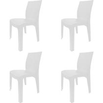 Kit 4 Cadeira Plástica Penélope Rattan Sem Braço Máxima Plast Para Ambientes Externos e Internos Capacidade para 182kg Kit 4 Cadeira Plástica Penélope Rattan Sem Braço Máxima Plast Para Ambientes Externos e Internos Capacidade para 182kg