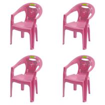 Kit 4 Cadeira Poltrona Infantil Milla Top para Desenhar, Pintar, Estudar. Empilhável, Leve, Ergonômica.Suporta 53kg