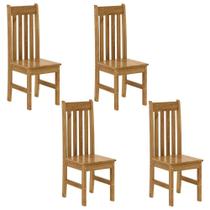 Kit 4 Cadeiras 100% Madeira Maciça Bielefeld Espresso Móveis