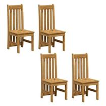 Kit 4 Cadeiras 100% Madeira Maciça Lille Espresso Móveis