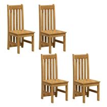 Kit 4 Cadeiras 100% Madeira Maciça Lille Espresso Móveis