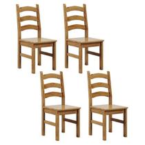 Kit 4 Cadeiras 100% Madeira Maciça Napoli Espresso Móveis