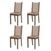 Kit 4 Cadeiras 4292 Madesa Rustic/Crema/Sintético Bege