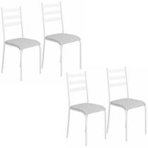 Kit 4 Cadeiras 541 Sala Jantar Cozinha Pés Aço Tubular