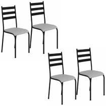 Kit 4 Cadeiras 541 Sala Jantar Cozinha Pés Aço Tubular