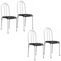 Kit 4 Cadeiras 544 Sala Jantar Cozinha Pés Aço Tubular