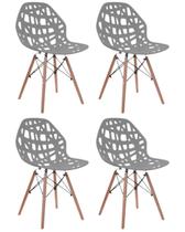 Kit 4 Cadeiras Akron Eames Cinza - Gardenlife