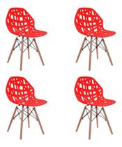 Kit 4 Cadeiras Akron Eames Vermelha