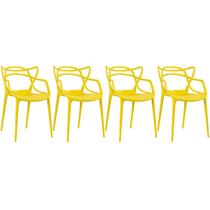 Kit 4 cadeiras allegra amarelas