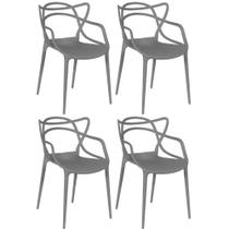 Kit 4 Cadeiras Allegra - Cinza Escuro - Império Brazil Business