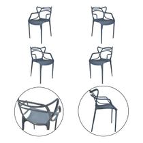 Kit 4 Cadeiras Allegra Fácil de Limpar Leve e Versátil