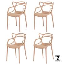 Kit 4 Cadeiras Allegra Nude Sala Cozinha Jantar - Waw Design