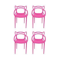 Kit 4 cadeiras allegra rosa pink