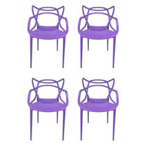 Kit 4 cadeiras allegra roxo