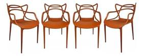 Kit 4 cadeiras allegra terra cota