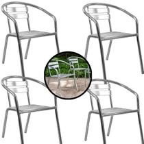 Kit 4 Cadeiras Alumínio Área Externa Varanda Jardim Jogo Cadeira Leve Resistente