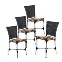 Kit 4 Cadeiras Angra em Aluminio Com Almofada Impermeável Para Cozinha Trama Original