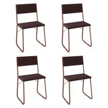 Kit 4 Cadeiras Angra Estofadas para Mesa Sala de Jantar Cozinha Conforto - Cobre/marrom Kit 4 Cadeiras Angra Estofadas para Mesa Sala de Jantar Cozinha Conforto - Cobre/marrom