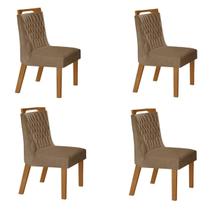 Kit 4 Cadeiras Atenas Cinamomo/Pena Caramelo - Lj Móveis