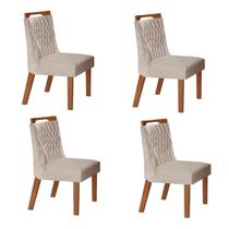 Kit 4 Cadeiras Atenas Prêmio/Pena Bege - Lj Móveis