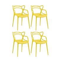 Kit 4 Cadeiras Aviv Amarelo Polipropileno 83x51x56cm Fratini
