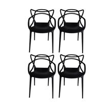 Kit 4 Cadeiras Aviv Preto Polipropileno 83x51x56cm Fratini